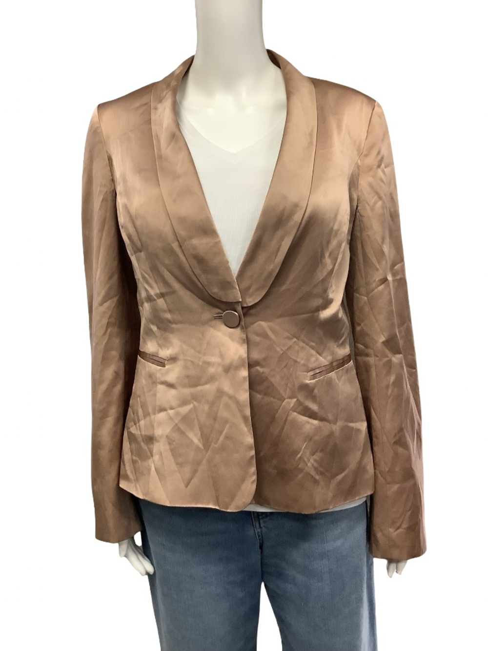 Cami NYC Jacket Satin Tuxedo Collar Neutral Size: S